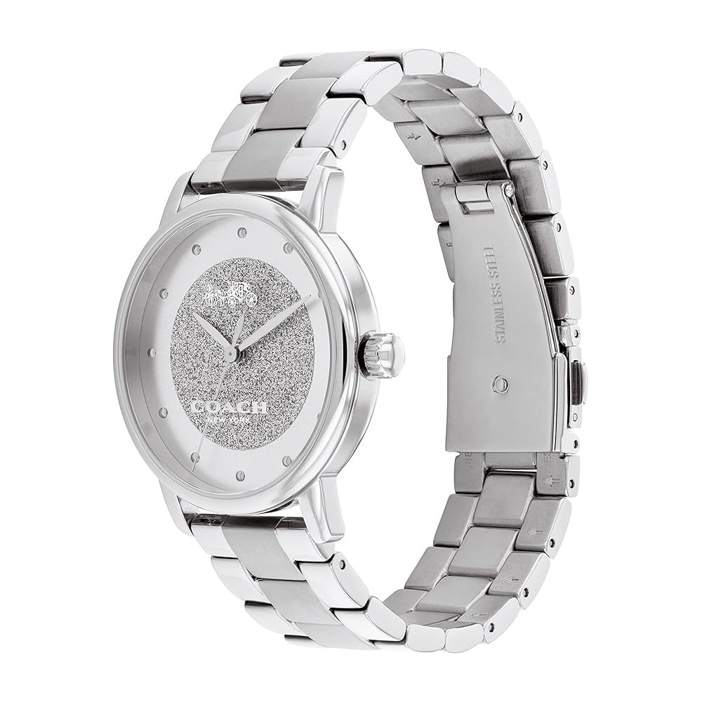 【COACH】磨砂錶盤典雅不鏽鋼腕表-銀色-細節圖2