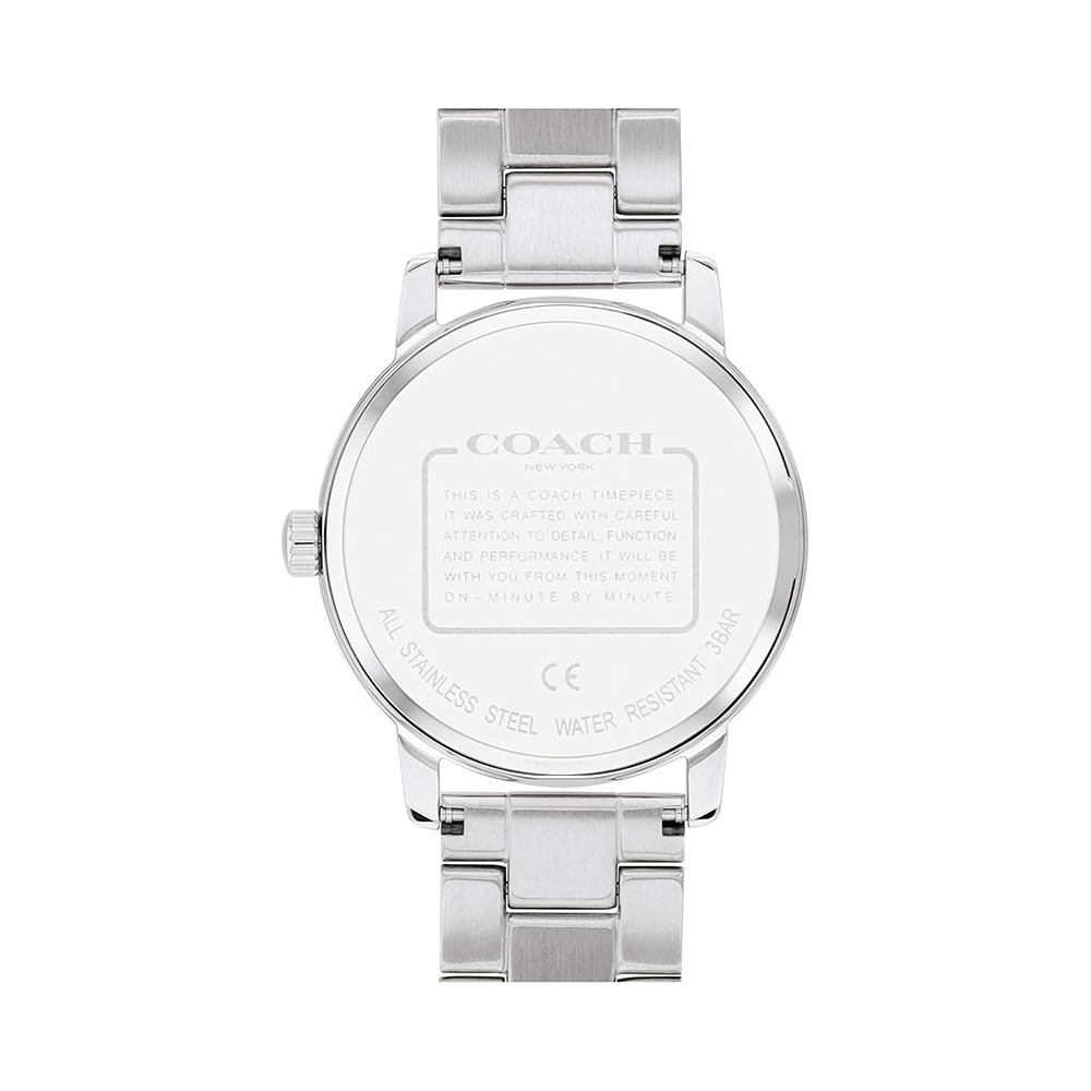 【COACH】磨砂錶盤典雅不鏽鋼腕表-銀色-細節圖3