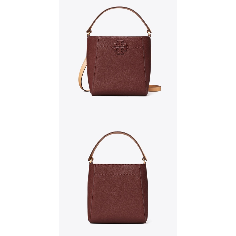 【TORY BURCH】素色皮革內裏麂皮兩用包-酒紅-細節圖3
