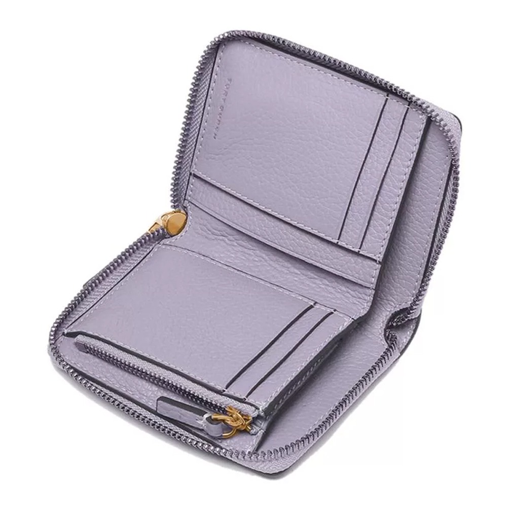 【TORY BURCH】雙T-LOGO素面拉鍊短夾-薰衣草紫-細節圖2