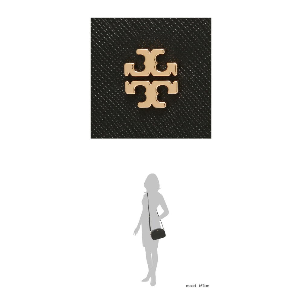 【TORY BURCH】雙層拉線橢圓斜背包-黑-細節圖5