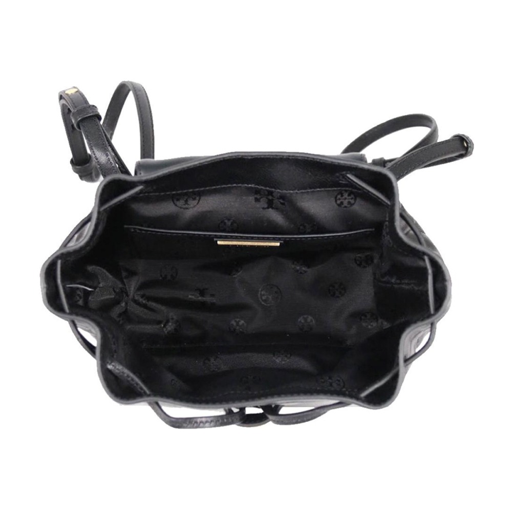 【TORY BURCH】高質感菱格紋羊皮翻蓋後背包-黑-細節圖2