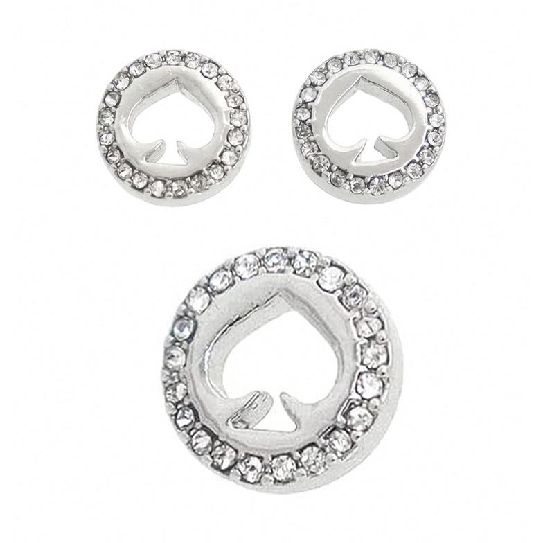 【kate spade】晶鑽黑桃耳環-細節圖5