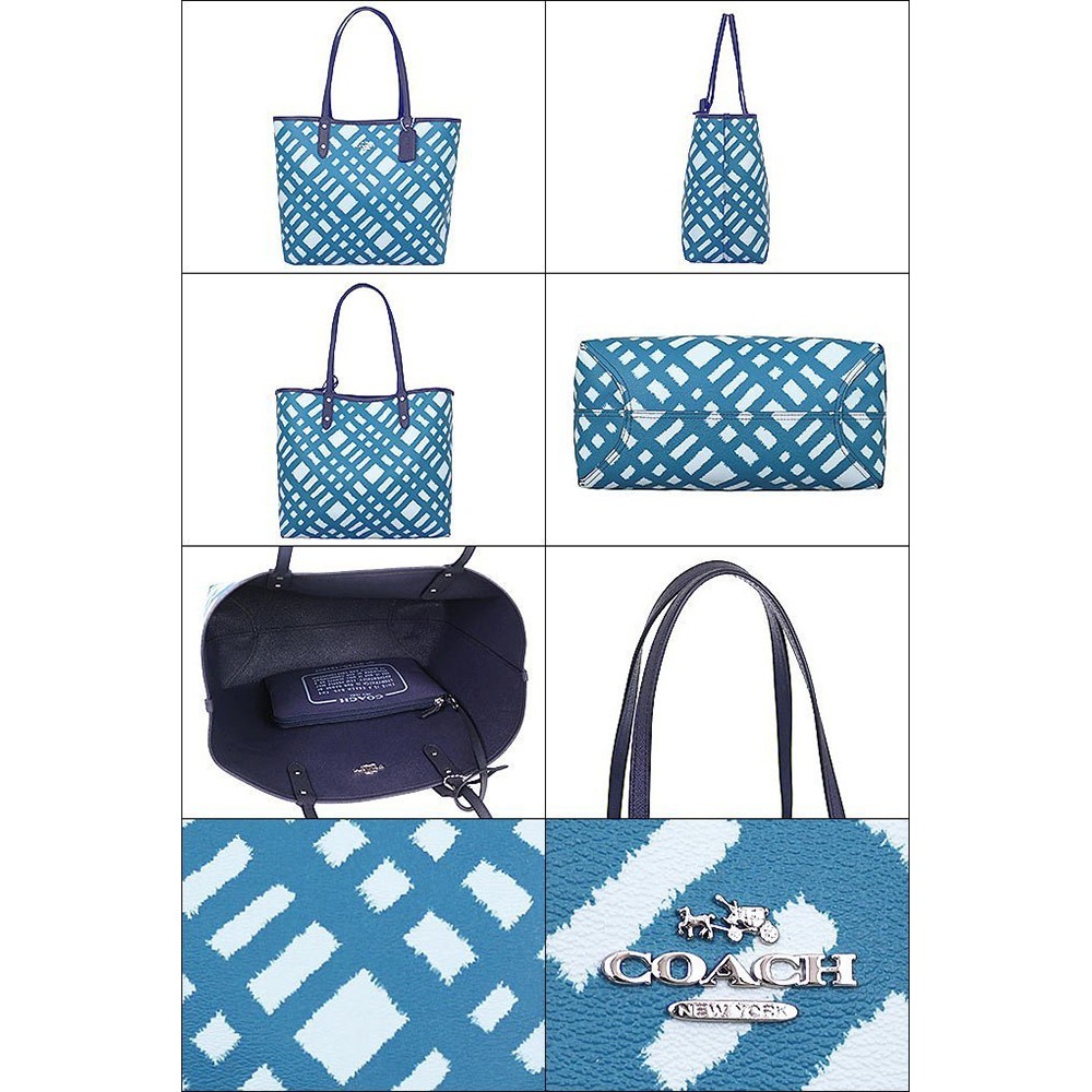 【COACH】雙面可用托特母子包-深藍色-細節圖2