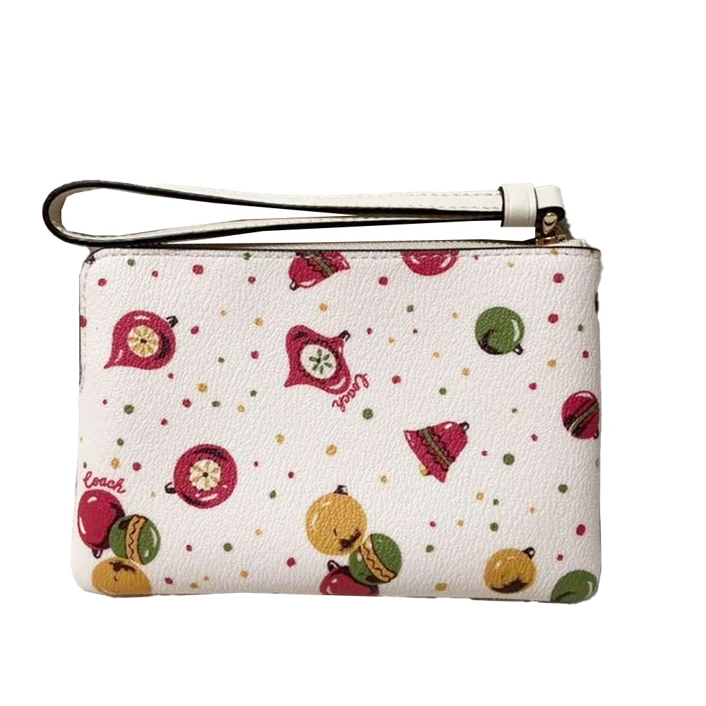 【COACH】防刮皮革L型拉鍊手拿包 -聖誕裝飾-細節圖3