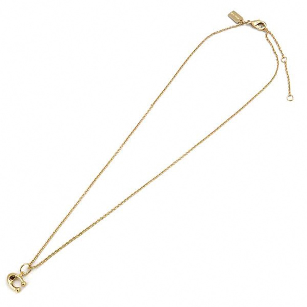 【COACH】C logo造型項鍊-金色-細節圖2