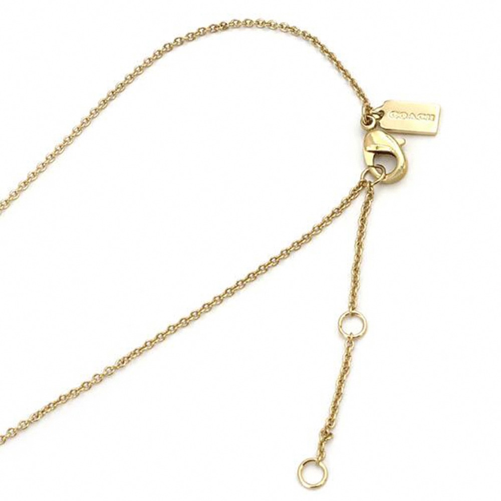 【COACH】C logo造型項鍊-金色-細節圖3