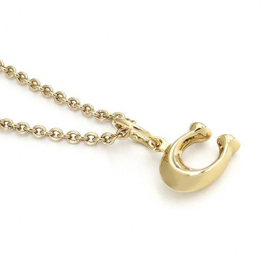 【COACH】C logo造型項鍊-金色-細節圖4