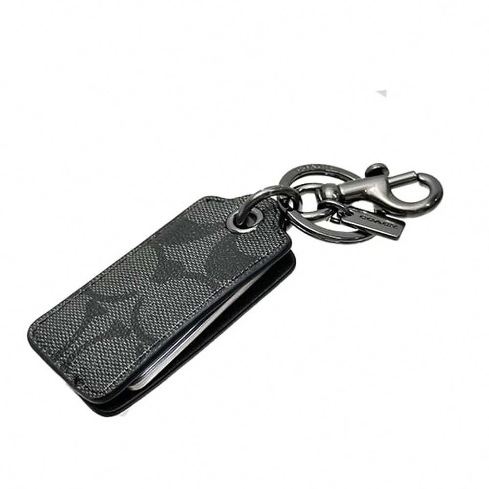 【COACH】滿版LOGO開罐器鑰匙圈-黑灰-細節圖4