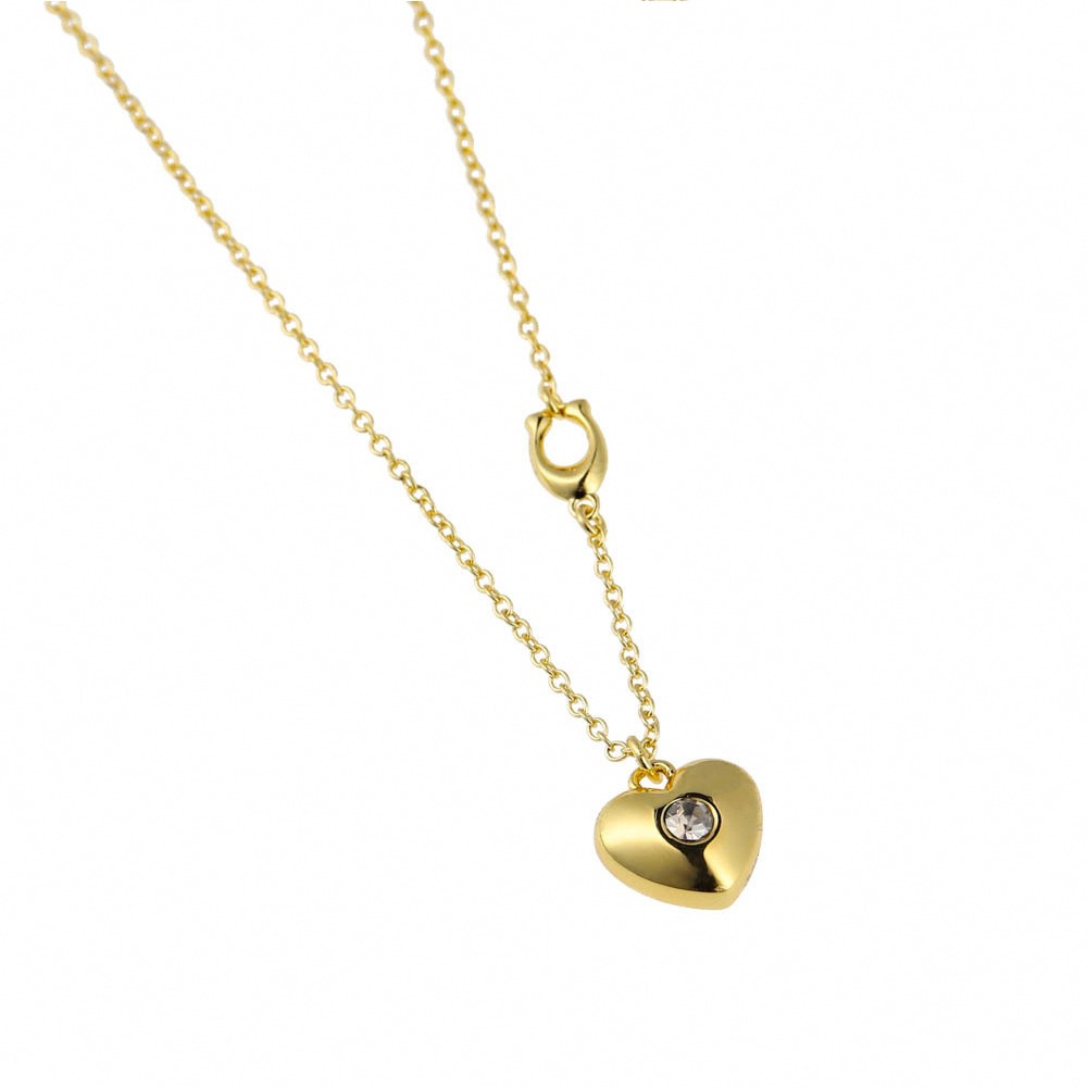 【COACH】心型項鍊-金色-細節圖2