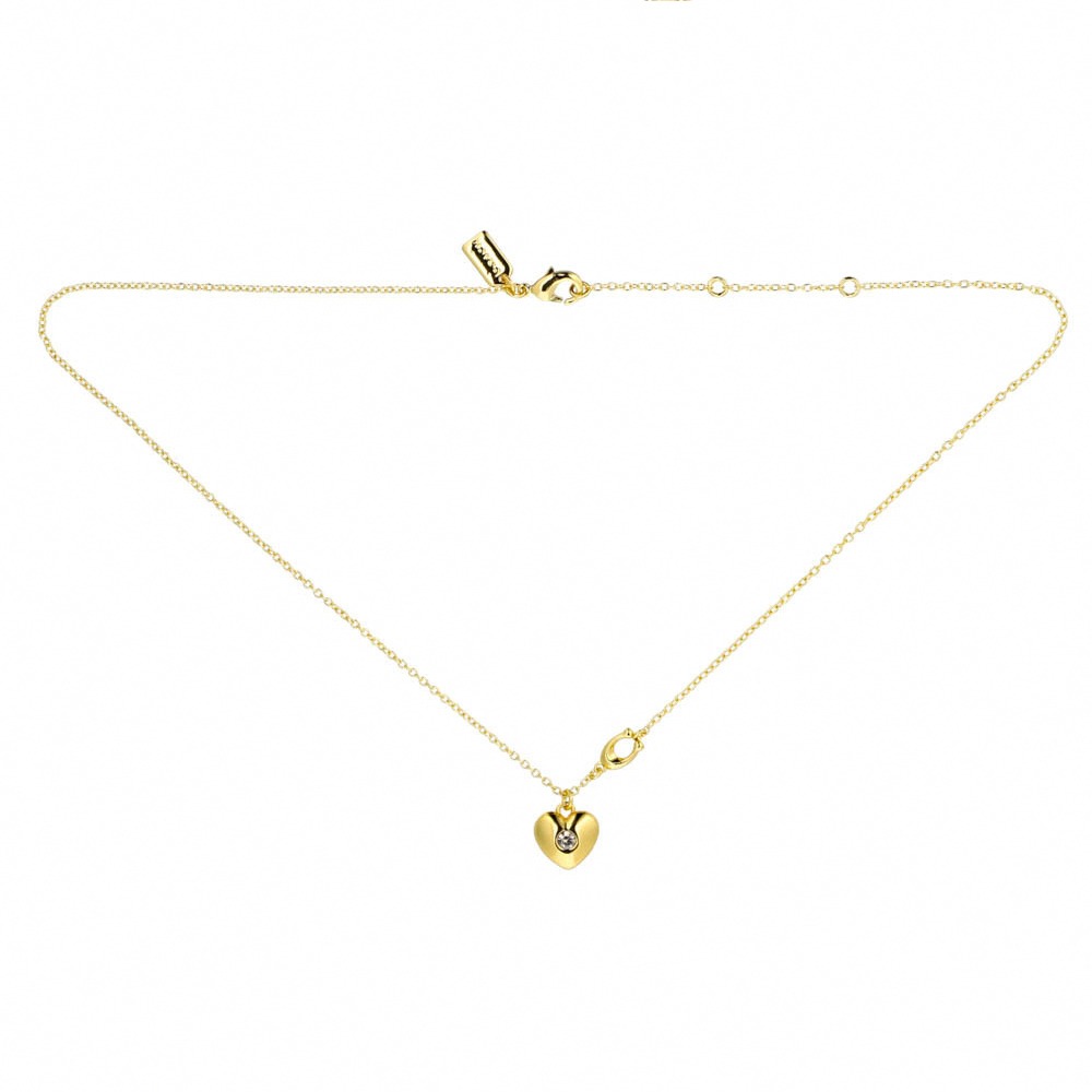 【COACH】心型項鍊-金色-細節圖3