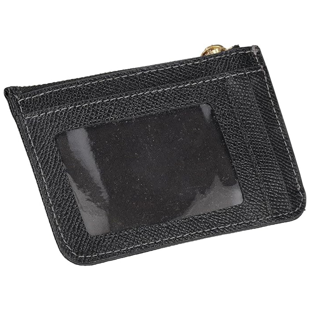 【COACH】素面皮革證件包-黑-細節圖2