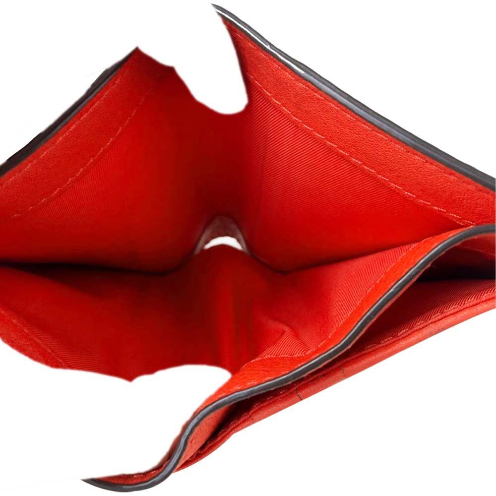 【TORY BURCH】雙T-LOGO素面皮革短夾-粉桔-細節圖4