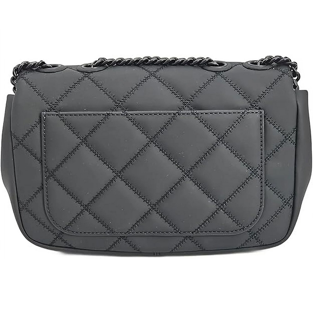 【TORY BURCH】萎格紋皮革翻蓋兩用包-霧黑-細節圖2