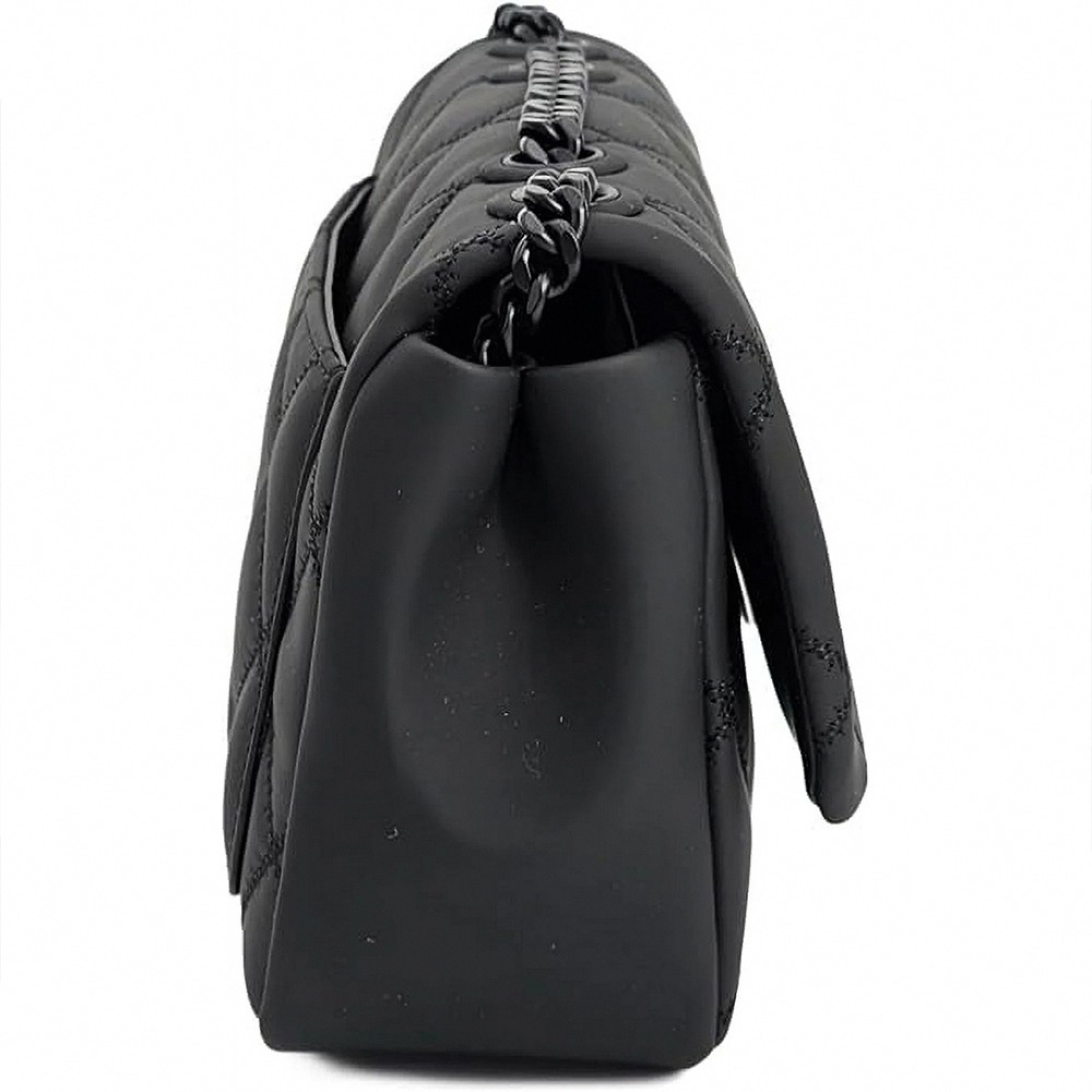 【TORY BURCH】萎格紋皮革翻蓋兩用包-霧黑-細節圖3