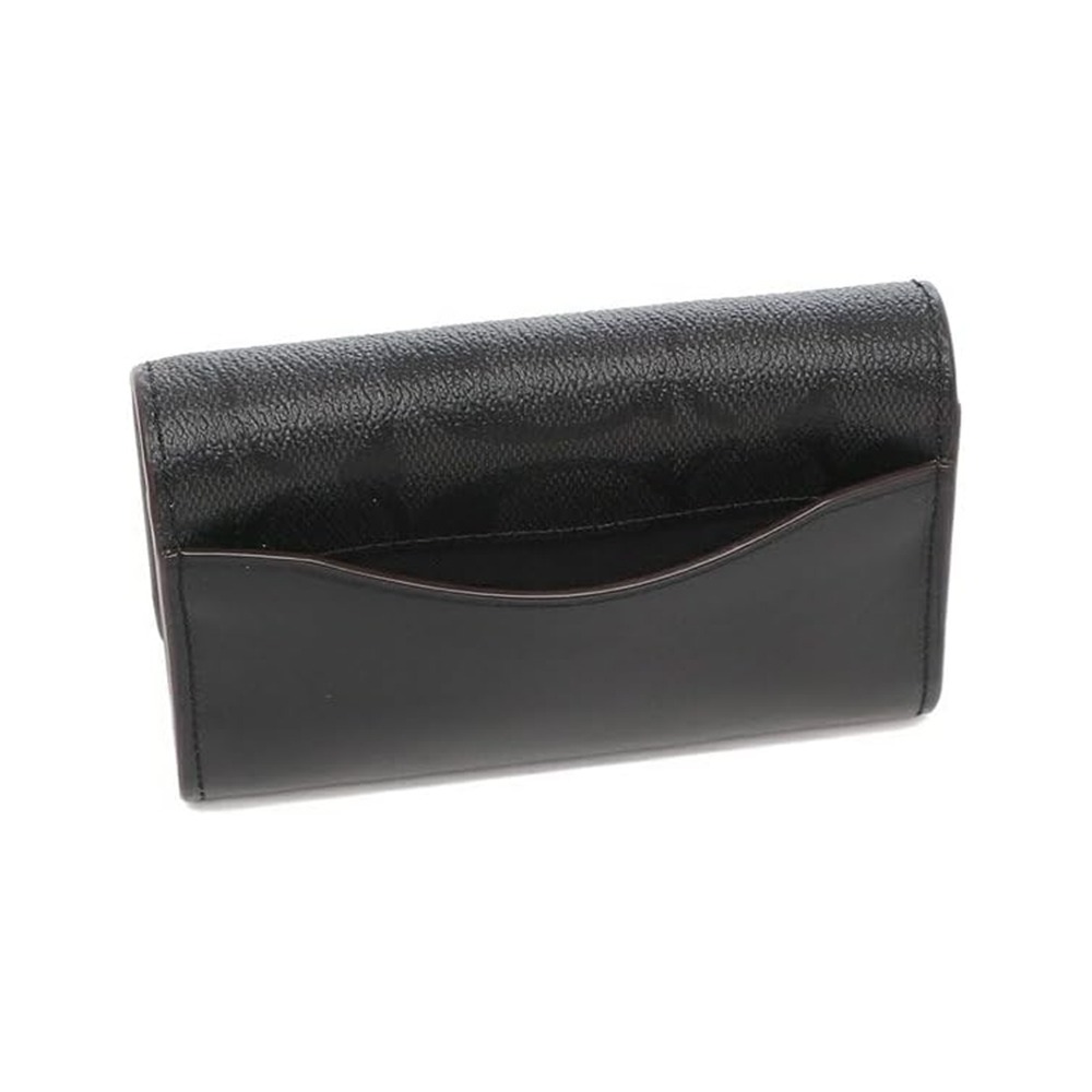 【COACH】滿版LOGO對開卡片名片夾-黑灰色-細節圖2