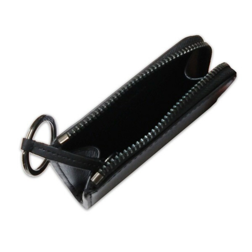 【COACH】鑰匙扣環拉鍊零錢包-黑色-細節圖3