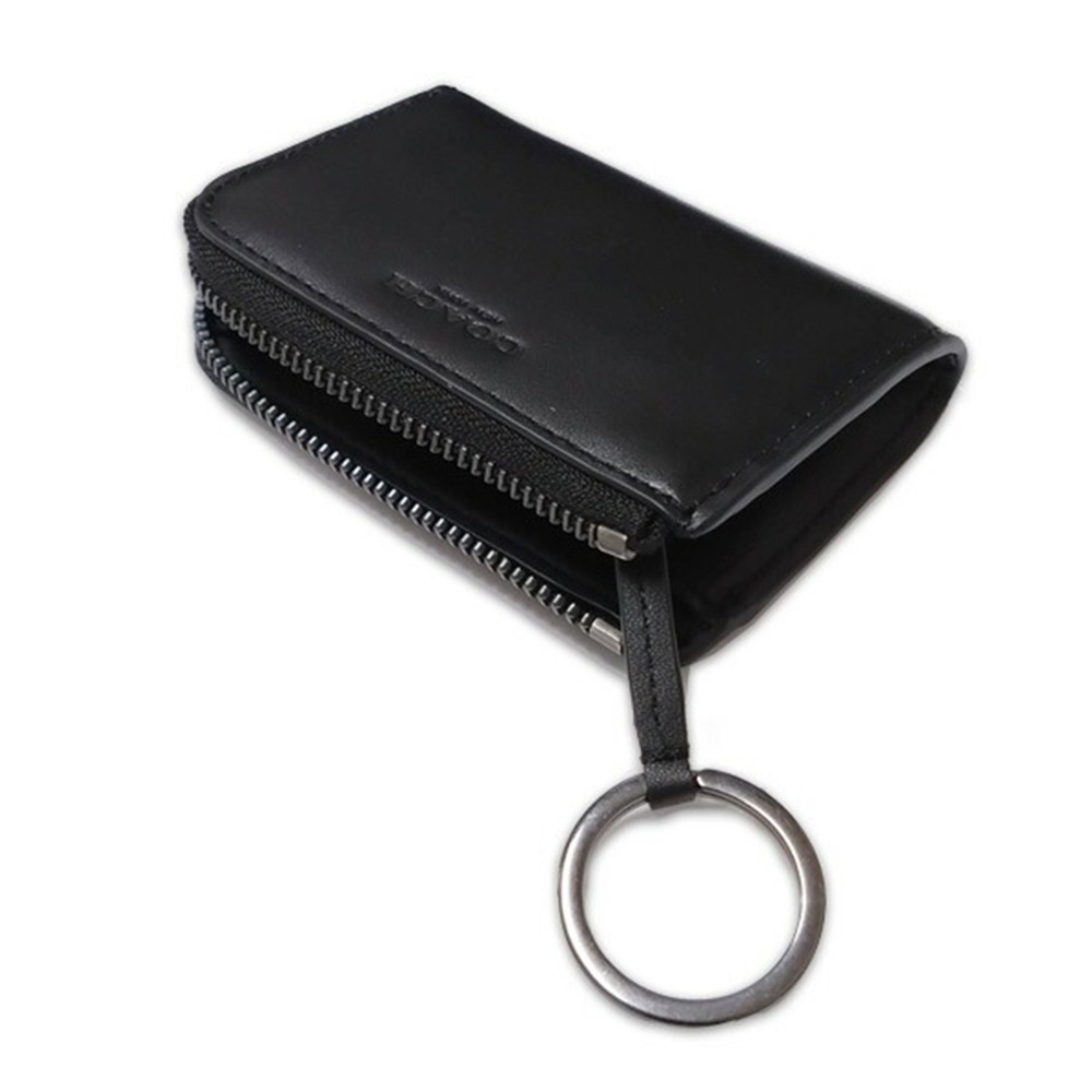 【COACH】鑰匙扣環拉鍊零錢包-黑色-細節圖4