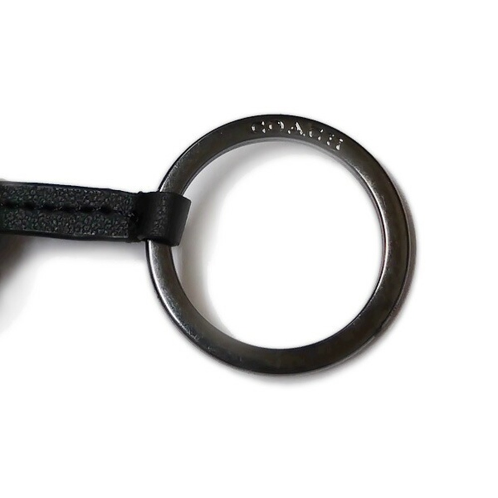 【COACH】鑰匙扣環拉鍊零錢包-黑色-細節圖5