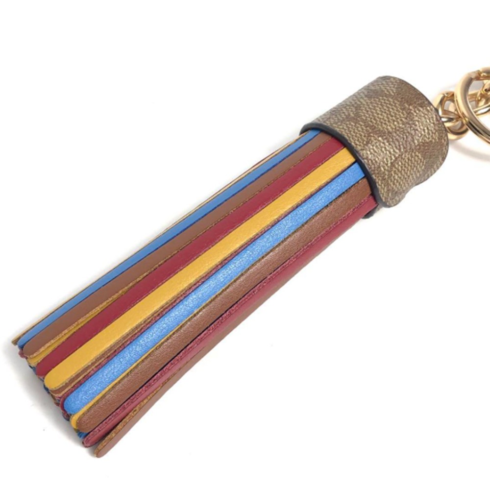 【COACH】皮革流蘇彩色吊飾-細節圖2