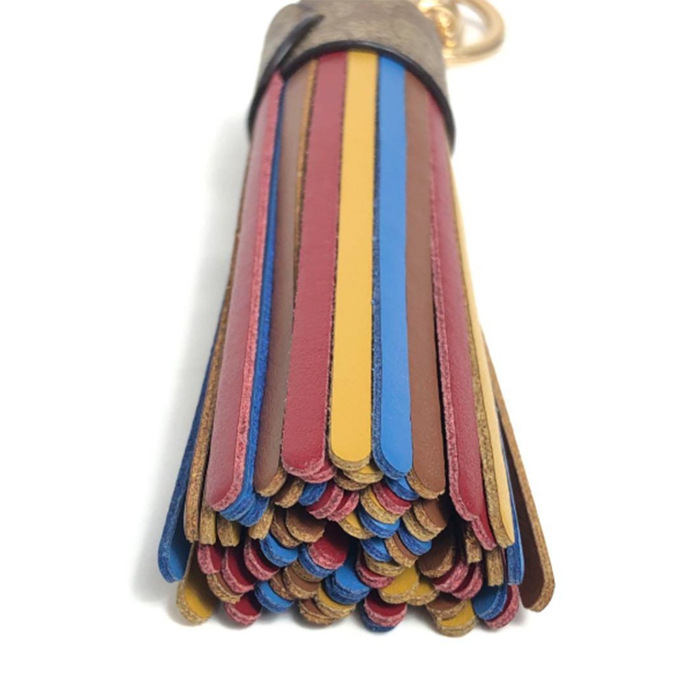 【COACH】皮革流蘇彩色吊飾-細節圖3