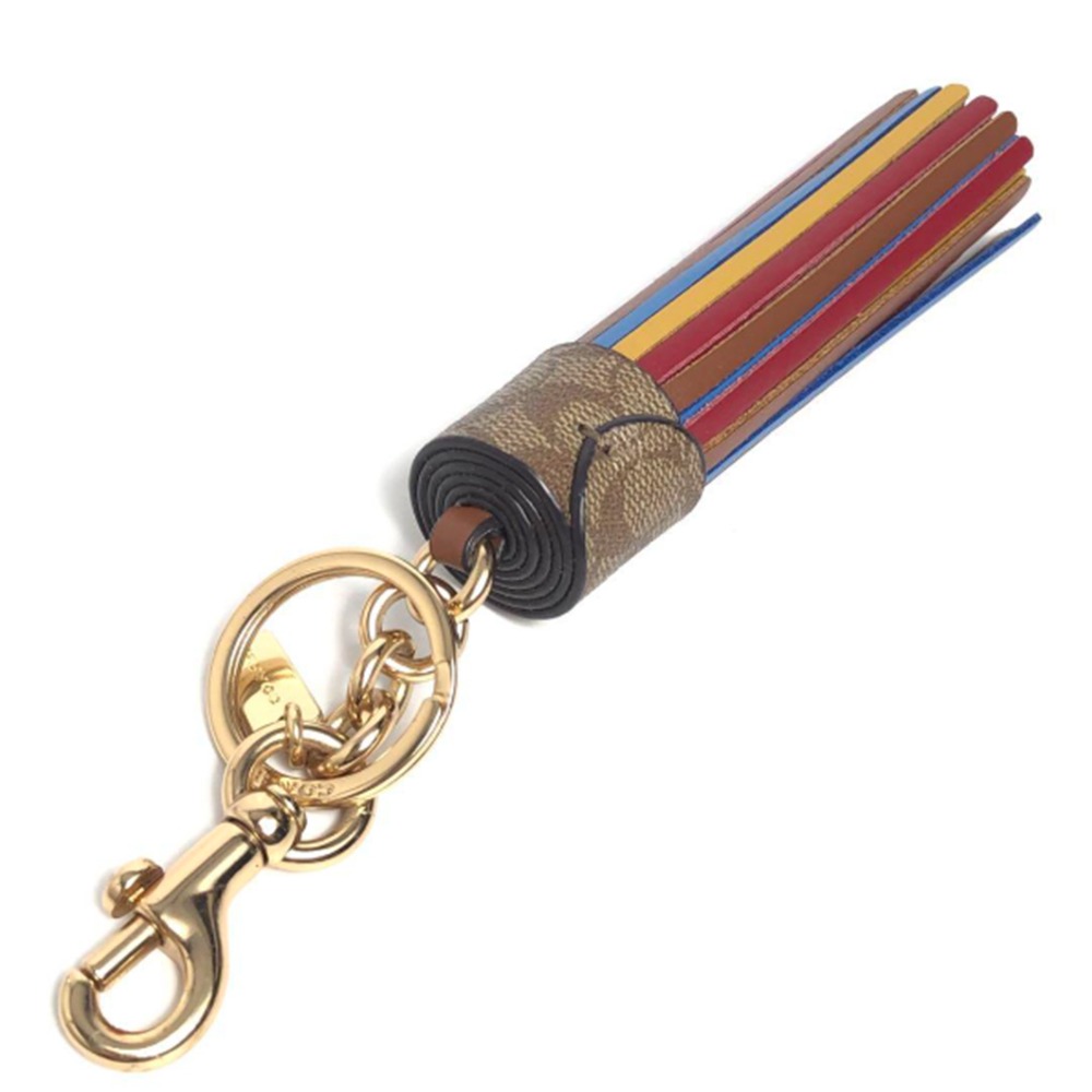 【COACH】皮革流蘇彩色吊飾-細節圖4