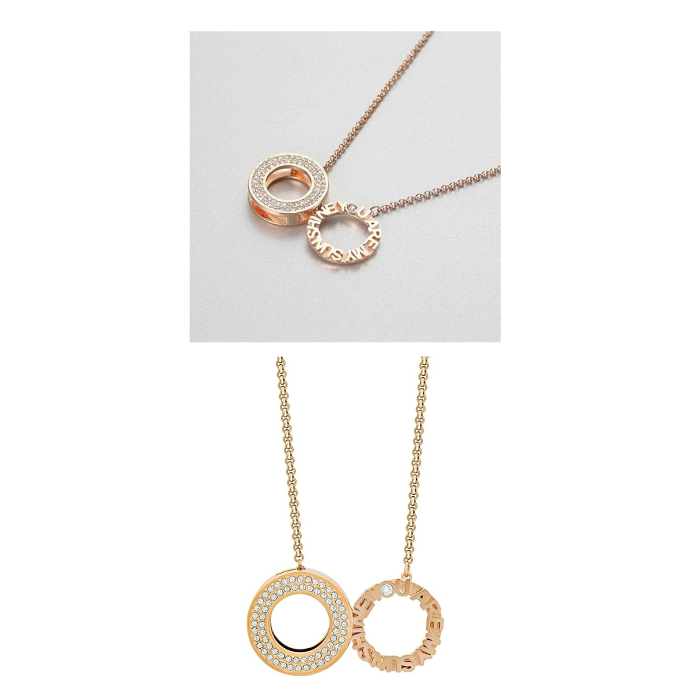 【SWAROVSKI】ADMIRATION圓環鑲鑽字母項鍊-玫瑰金-細節圖2