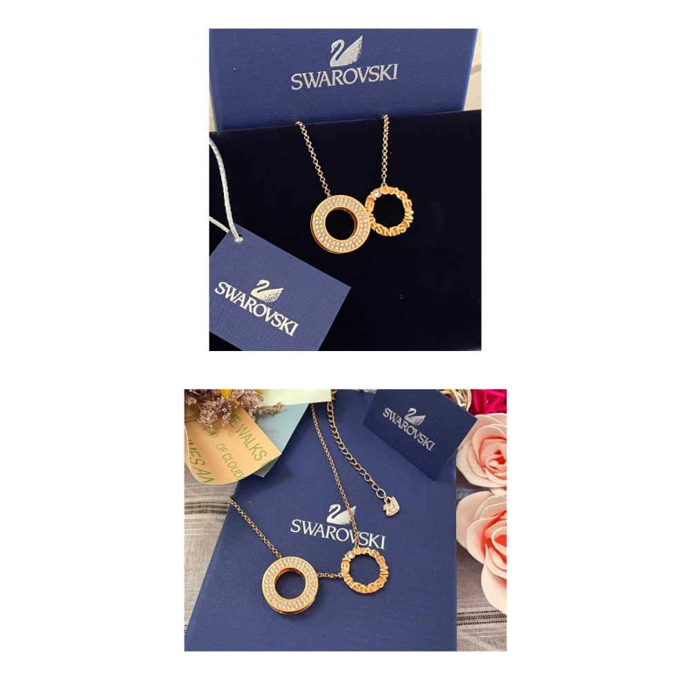 【SWAROVSKI】ADMIRATION圓環鑲鑽字母項鍊-玫瑰金-細節圖3