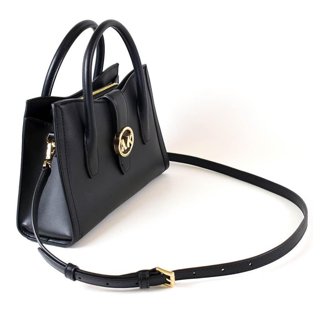 【MICHAEL KORS】專櫃款GABB滑面皮革小黛妃包-黑-細節圖2