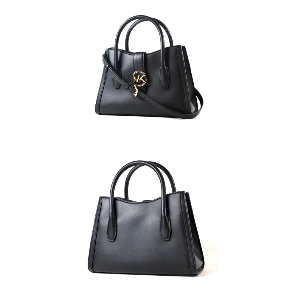 【MICHAEL KORS】專櫃款GABB滑面皮革小黛妃包-黑-細節圖3