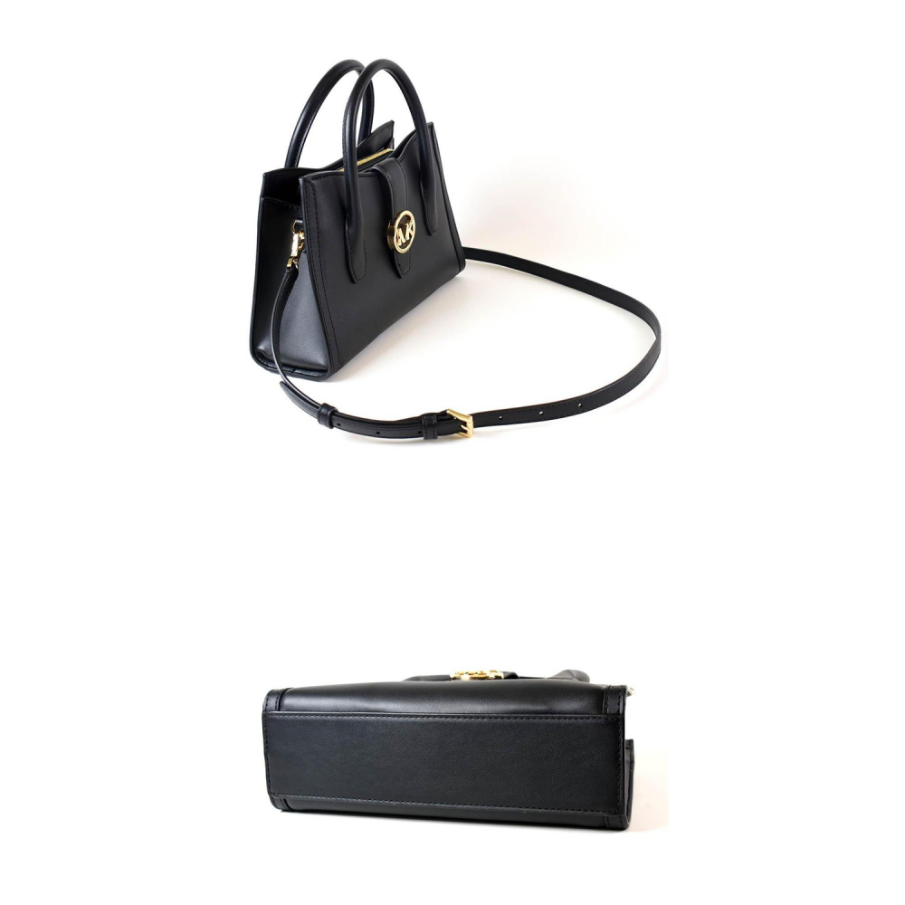 【MICHAEL KORS】專櫃款GABB滑面皮革小黛妃包-黑-細節圖4