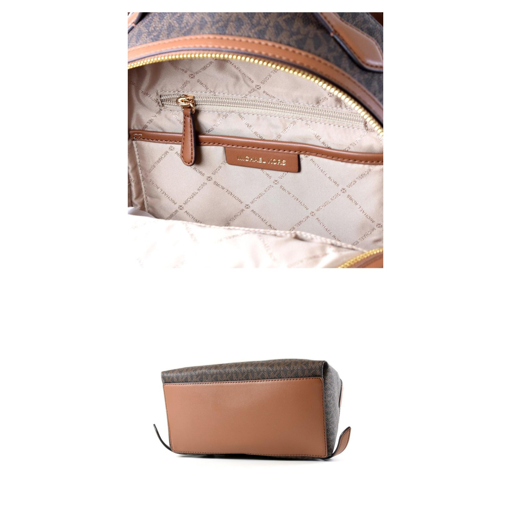 【MICHAEL KORS】經典老花牛皮背帶後背包-咖啡-細節圖4