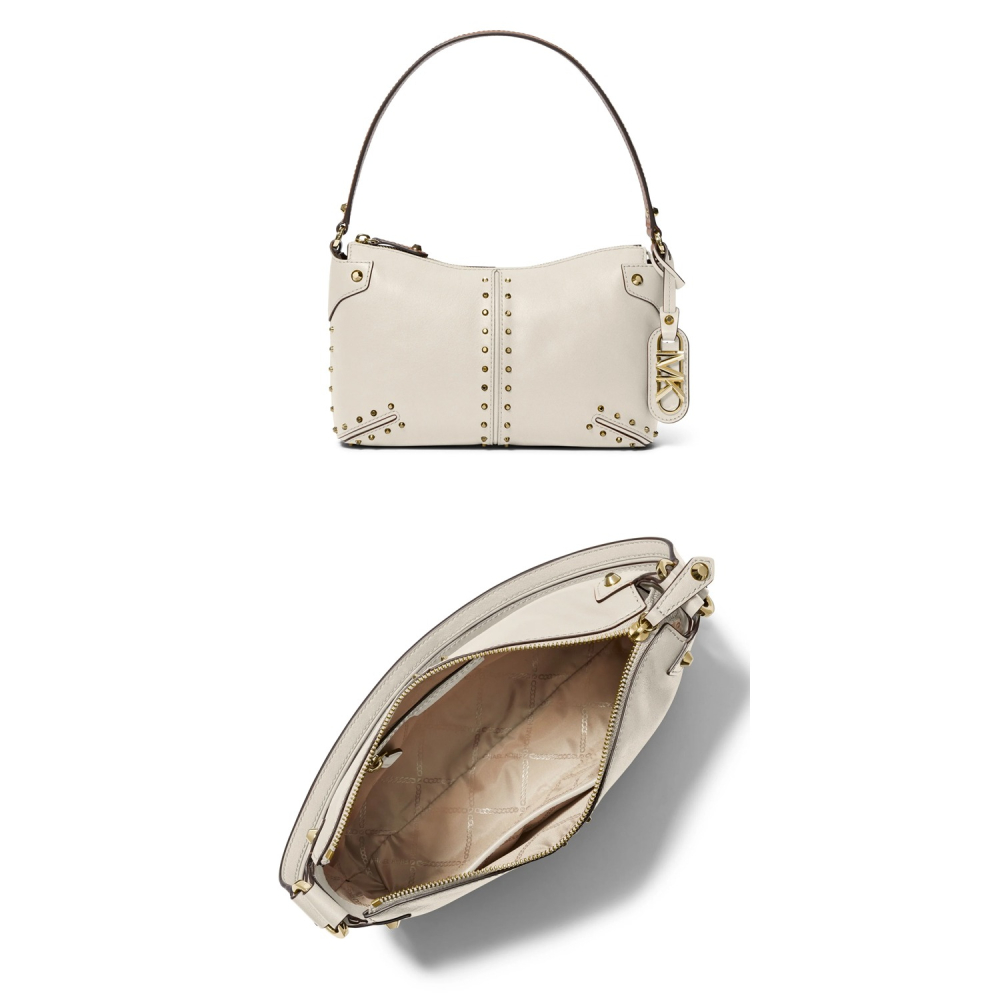 MICHAEL KORS素色鉚釘手提/肩背包-白-細節圖3