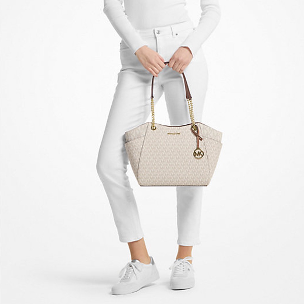 MICHAEL KORS經典款荖花托特包-香草白-細節圖2
