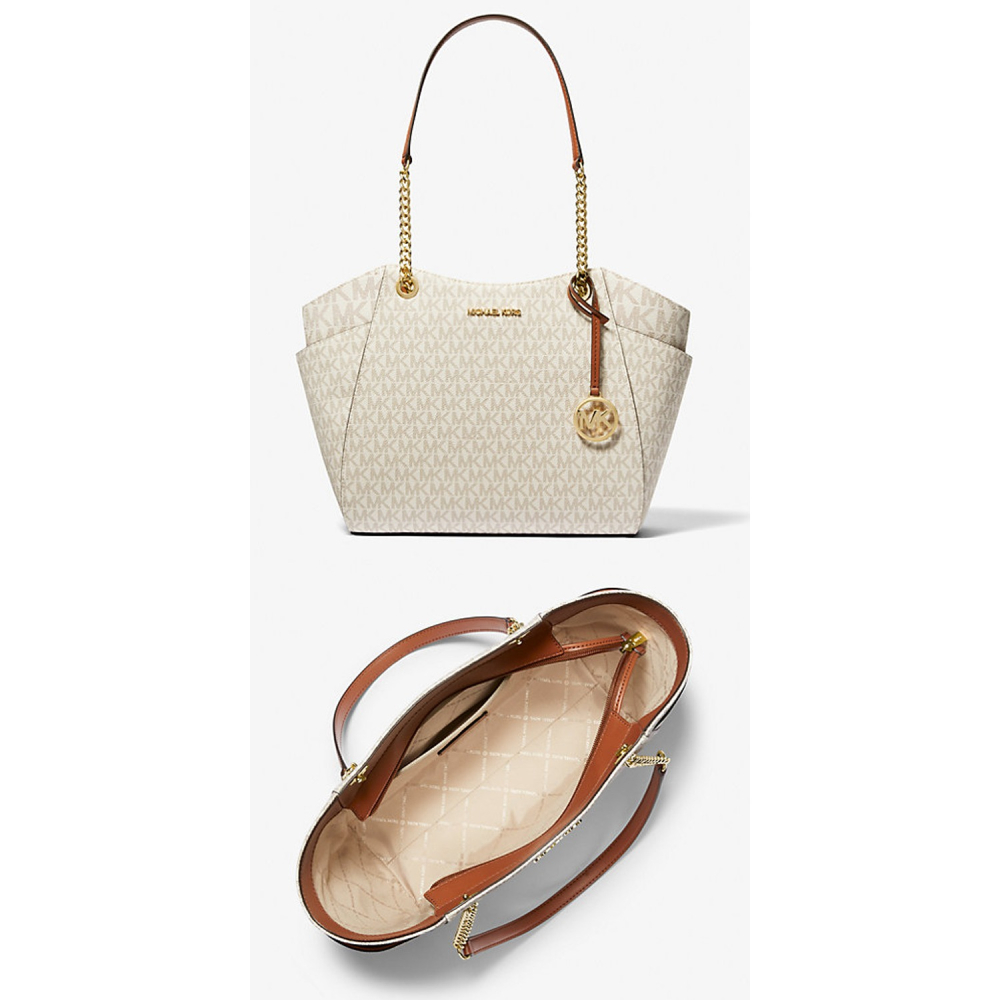 MICHAEL KORS經典款荖花托特包-香草白-細節圖3