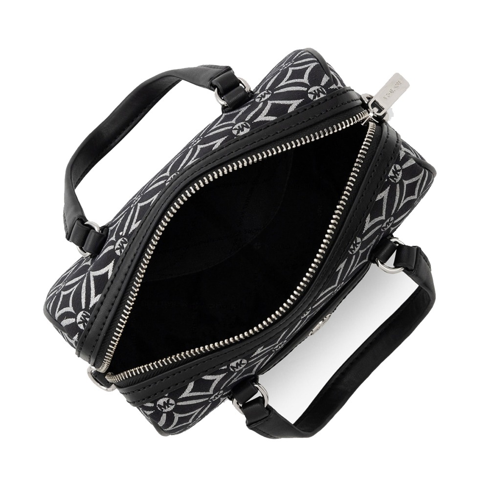 【MICHAEL KORS】花紋兩用包-黑/銀-細節圖2