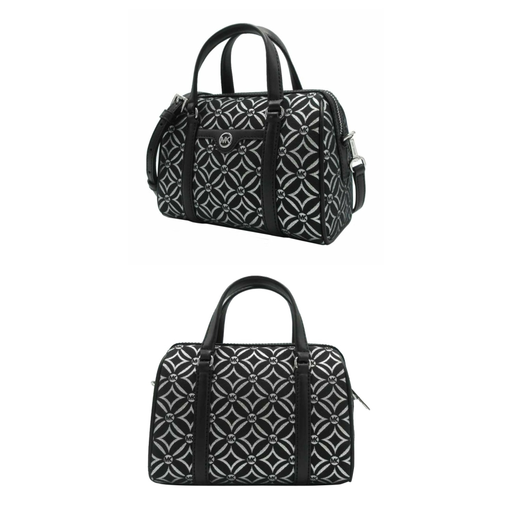 【MICHAEL KORS】花紋兩用包-黑/銀-細節圖3