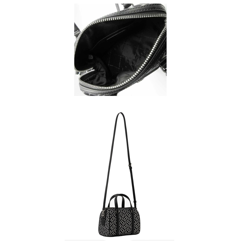 【MICHAEL KORS】花紋兩用包-黑/銀-細節圖4