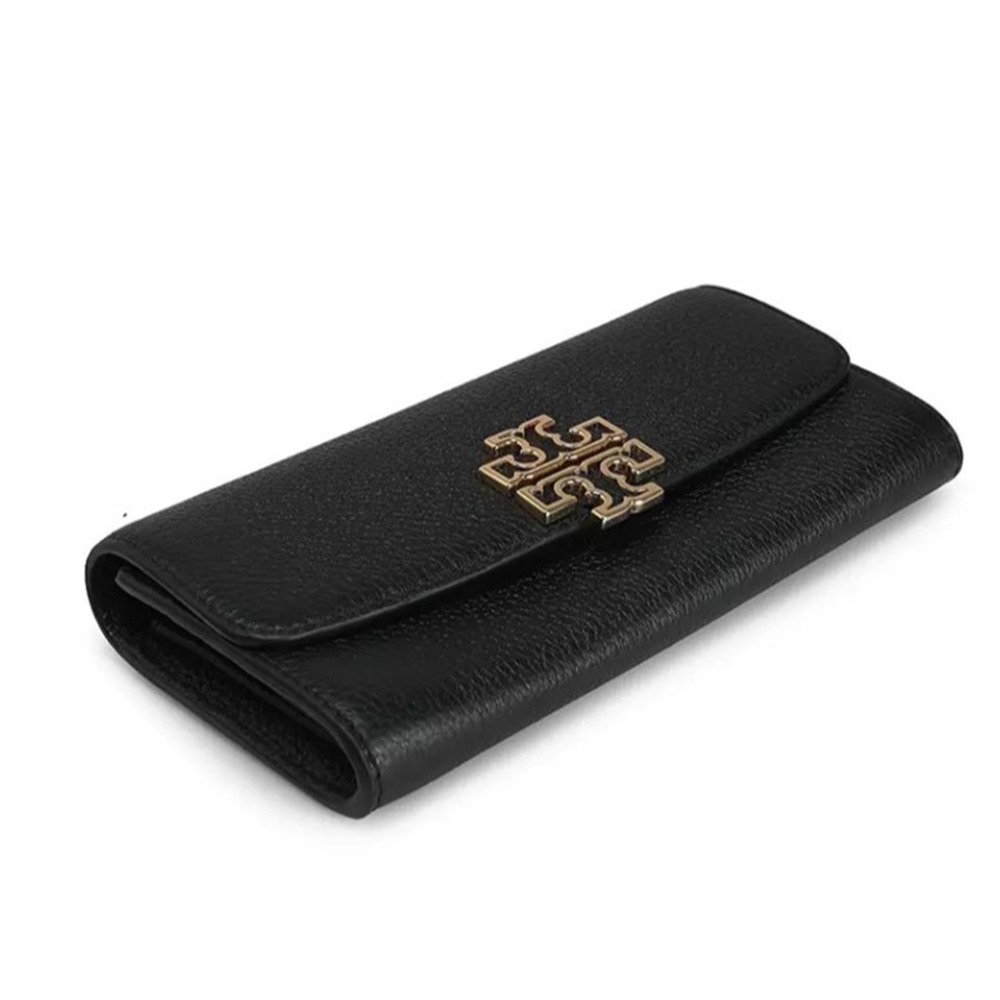 【TORY BURCH】簍空雙T-LOGO釦式長夾-黑色-細節圖3