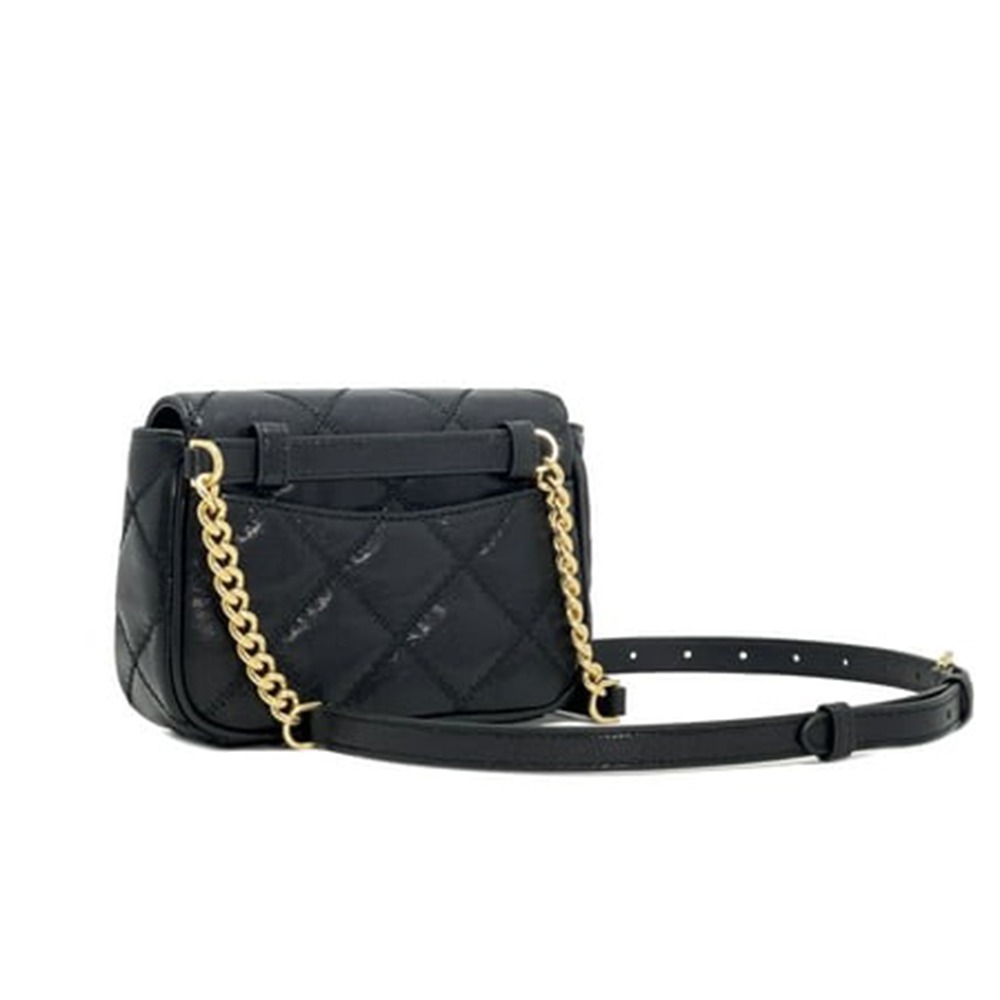 【TORY BURCH】菱格紋腰包/側背兩用鍊包-黑色-細節圖4