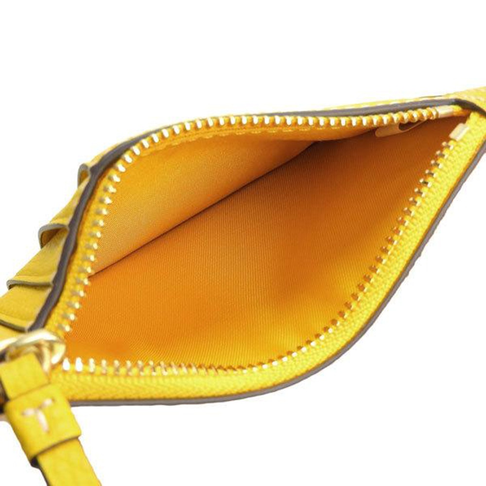 【TORY BURCH】皮革卡片零錢包-黃色-細節圖4