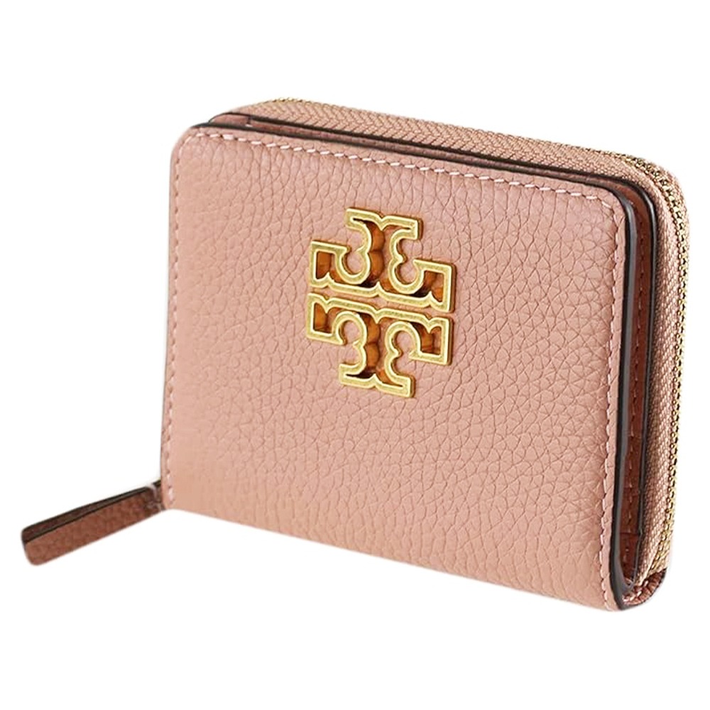 【TORY BURCH】簍空雙T LOGO零錢短夾-粉紅色-細節圖2