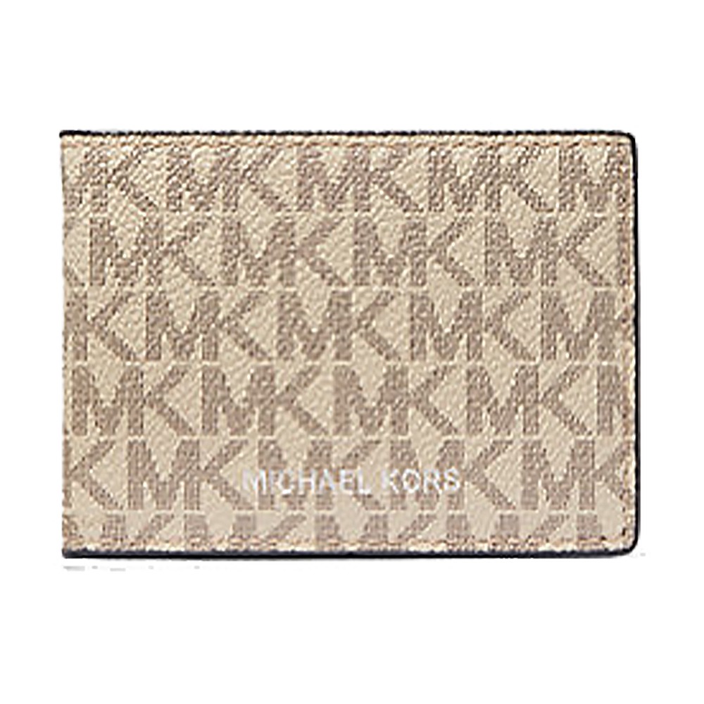 【MICHAEL KORS】拼接皮革附活動夾短夾禮盒組-米加黃色-細節圖2