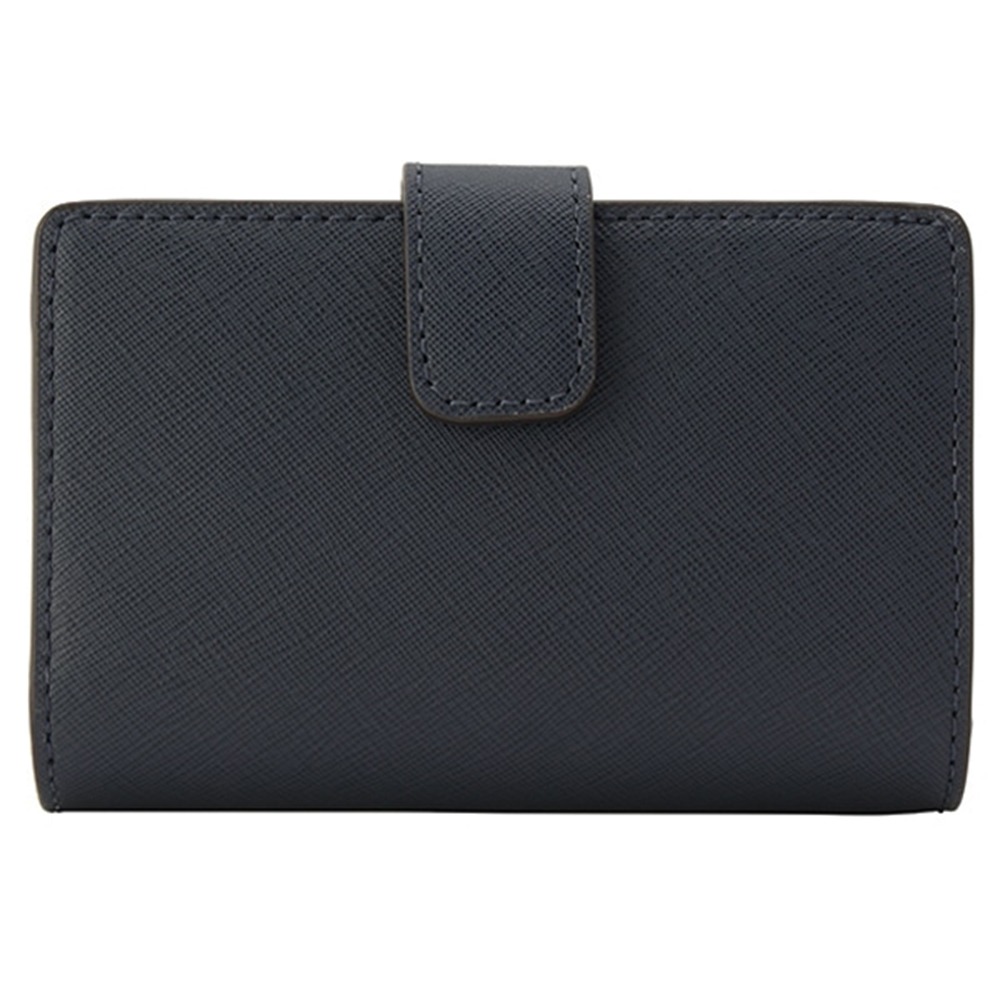 【MICHAEL KORS】素色防刮十字紋皮革中夾-黑-細節圖2