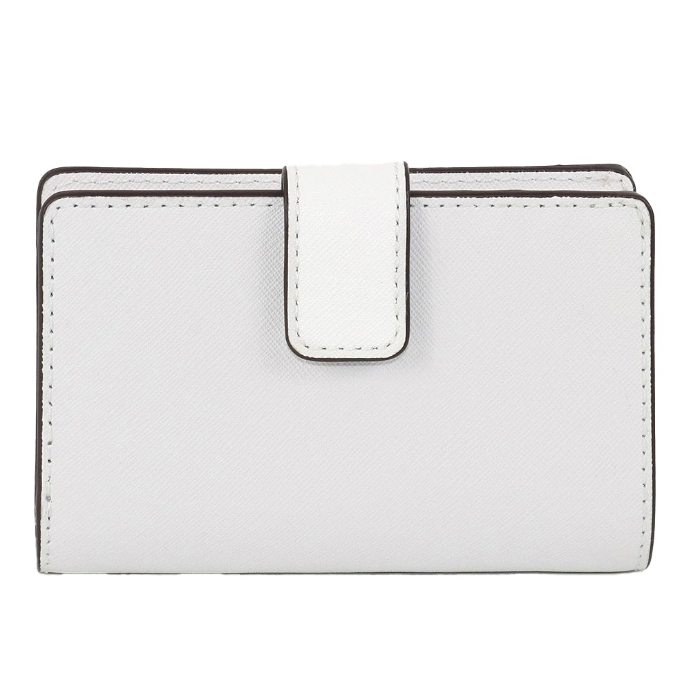 【MICHAEL KORS】素色防刮十字紋皮革中夾-亮白色-細節圖2