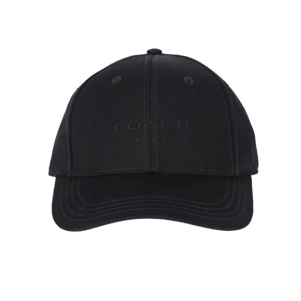 【COACH】刺繡棉質棒球帽-黑色-細節圖2