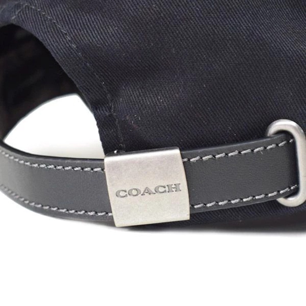 【COACH】刺繡棉質棒球帽-黑色-細節圖3