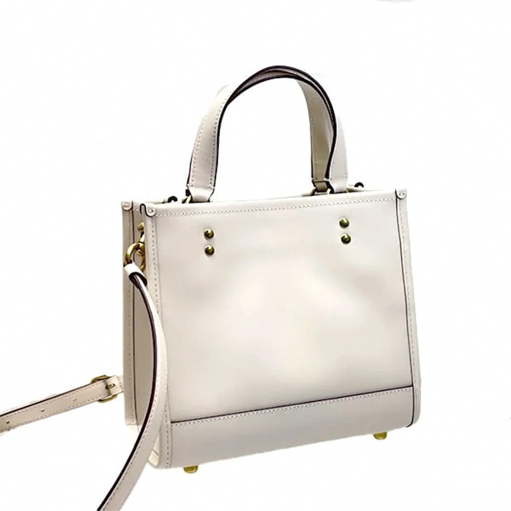 【COACH】迪士尼聯名款皮革兩用托特包-白-細節圖3