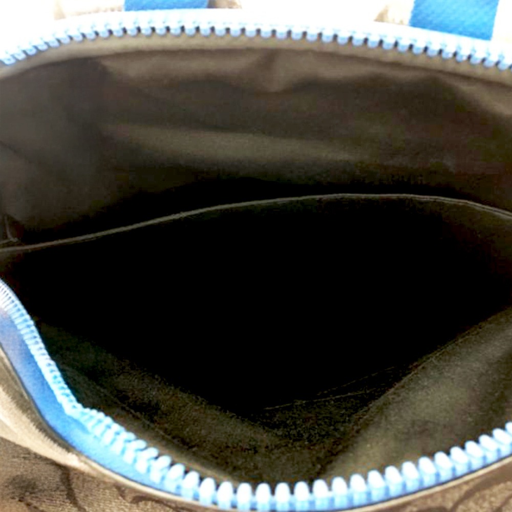 【COACH】史努比聯名款滿版LOGO皮革後背包-黑灰-細節圖4