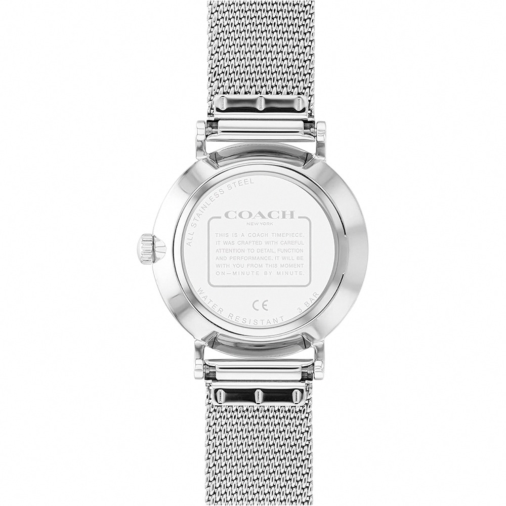 【COACH】優雅造型不鏽鋼錶帶米蘭手錶-銀-細節圖3
